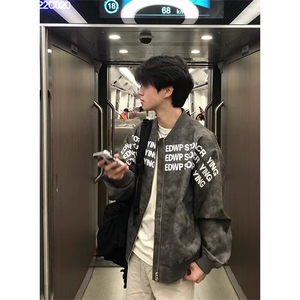 美式复古cleanfit短款麂皮棒球服外套女春秋季飞行夹克B964-P75图片