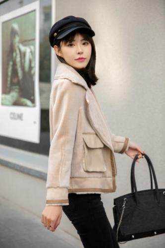 现货供应：紫貂绒皮毛一体外套，女装，拉思维加丝