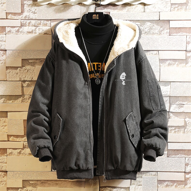 NM53036-P140牛仔外套男大码加厚加绒衣男羊羔毛服男,男装棉衣,电商A040A