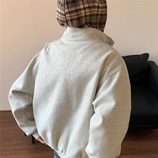 美式秋冬季2025假两件格子连帽棉服男女复古上衣外套W6872-P90，男装棉衣，星座412-3