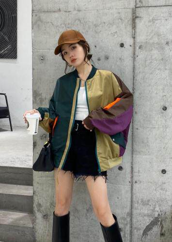 拼接夹克外套，其它，轩轩·魅丽依族