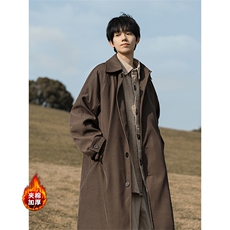 夹棉风衣D6016-TP110168日系休闲情侣百搭保暖大衣外套男，男装风衣，电商A102