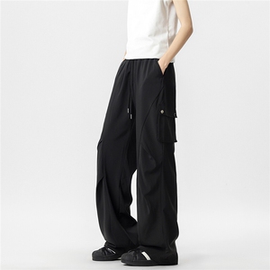 冰丝口袋褶皱休闲裤 K008无影墙 92%聚酯纤维8%氨纶(S-2XL)TP25图片