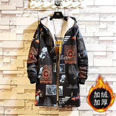 砖墙秋冬大码男士大衣加绒加厚青少年中长款外套风衣男F903-P85，男装风衣，电商A441