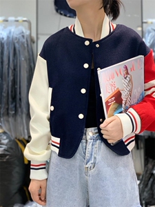 2022新款运动风撞色休闲棒球服图片