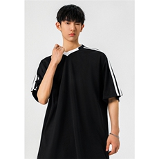 1可二开美式复古条纹运动球衣大码M-5XL短袖T恤男DX78018P45控75，男装T恤，星座226-2