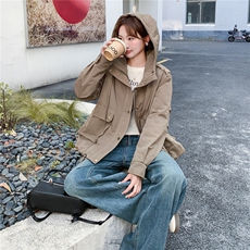 设计感工装风随性连帽加厚短外套2C212-G190-P195-K288，女装棉衣/棉服，2C212