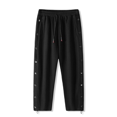 春季新款条纹拼接华夫格垂感排扣大码宽松休闲裤A161-K7271-P55，男装休闲裤，电商A161-2
