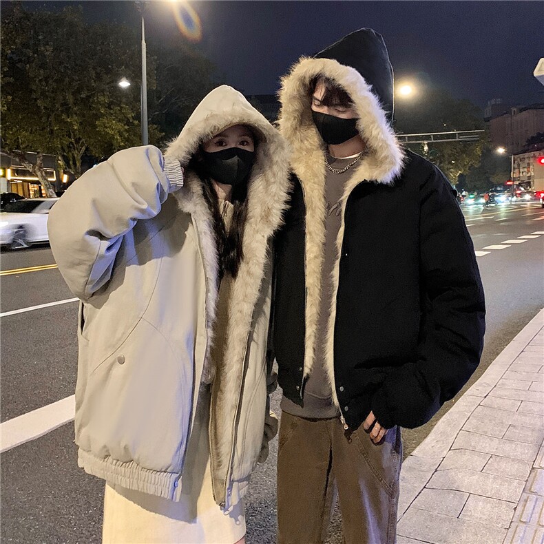 情侣装冬装24棉服座山雕男女装冬季痞帅毛领连帽棉衣外套S366P148,男装棉衣,电商A233-1