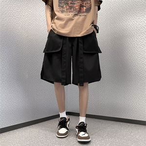 流行宽松型新款潮夏季百搭休闲裤直筒时尚潮牌工装裤男五分裤图片