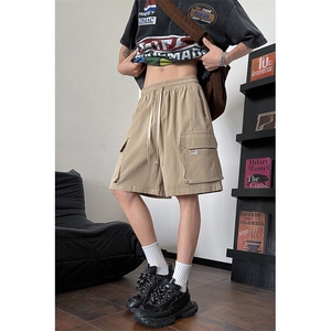 8XL-M特大码冰丝短裤男五分裤褶皱休闲裤工装中裤DK1504P45控68