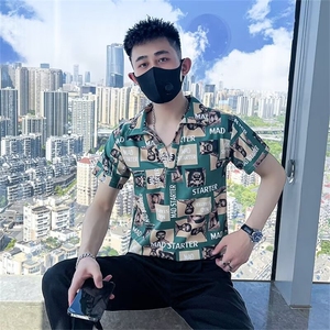 短袖衬衫拼团字母印花上衣修身款式 T137图片