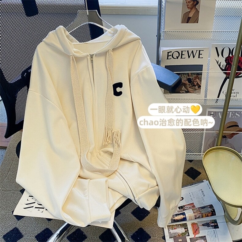 潮牌卫衣设计感上衣秋冬韩版宽松情侣开衫卫衣E588-P40图片