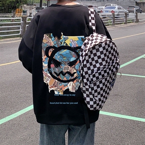 W336P35加绒45圆领卫衣潮牌宽松长袖上衣oversize美式无帽外套图片