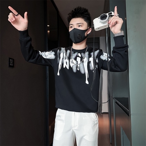 圆领美式潮牌卫衣男社会小伙店主风印花外套301C-WY33-P58控78图片