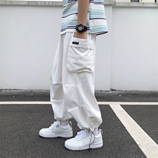 潮牌宽松阔腿裤男直筒束脚裤ins炸街痞帅休闲运动工装裤K772-P35，男装工装外套，星座1008-2