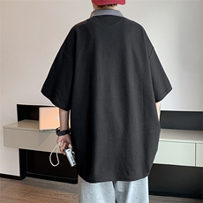 T200-P32夏季宽松型拉链polo短袖，男装T恤，星座1501-1