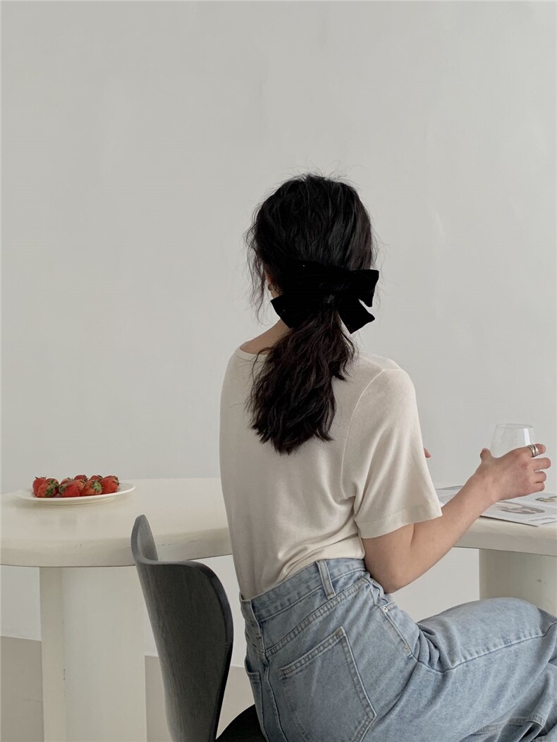 女友鹅蛋领设计百搭好看长袖,针织衫/毛衣,洛丽兰可