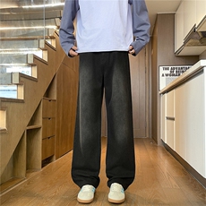 牛仔裤男春秋季2025新款直筒宽松阔腿潮牌美式休闲长裤子H807-P45，男装牛仔裤，星座509