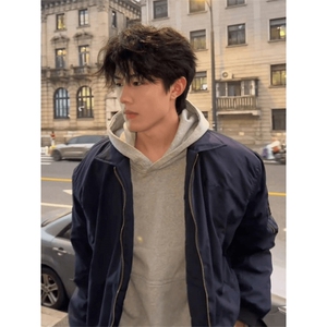 现货秋冬季美拉德立领飞行立领夹克boxy棉衣美式高街加厚加棉外套图片