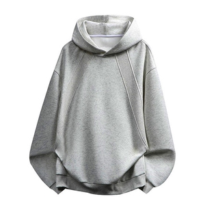 抖音得物二开 26春装美式高街宽松结构螺纹拼接连帽卫衣外套X087图片