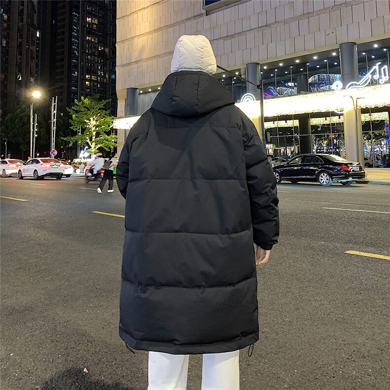 港风夜景标50白鸭绒中长款时尚连帽羽绒服A247-YR150P195控298,男装羽绒服,电商A247