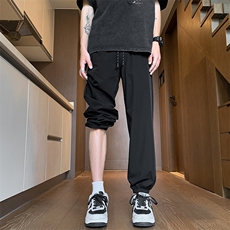 8XL-M特大码冰丝裤薄款夏速干垂感抗皱长裤宽松束脚裤男K978P45，男装休闲裤，电商D206-1