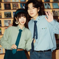 日系拼接条纹长袖衬衫男女潮流夏季新款宽松防晒衬衣设计垂感外套，男装衬衫，星座506A