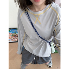 高品户外情侣登山健身运动撞色线插肩袖T恤打底衫男女A790-P55，男装T恤，星座1505