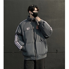 冬装新品港风织带棉服刺绣logo棉衣休闲加厚外套男G1105P118，男装棉衣，电商A339