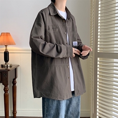CS4005-P60秋季日系工装长袖衬衫纯棉男士大码宽松版外套M-5XL，男装衬衫，电商B280-1（原A049）