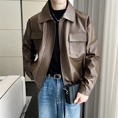F532P79秋冬男装短款皮夹克休闲外套日系男装，男装夹克，星座512-6