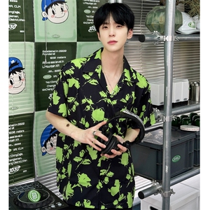 （自家图）夏季衬衫薄款防晒痞帅高级感水墨画印花衬衣9012-p39图片