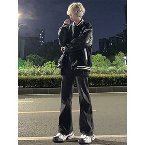 美式hiphop牛仔裤修身直筒微喇叭裤 控价68图片
