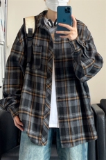 格子加绒加厚长袖外套宽松休闲衬衫男女C2193-特P30/CJ9737-特P40，男装衬衫，电商A007