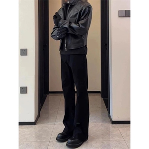 网图有货 秋冬加绒弯刀微喇西裤男休闲直筒显瘦长裤女 A1084-P38图片