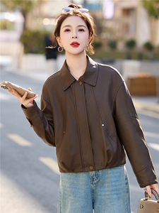 2026年春季新款现货休闲时尚皮衣外套品质女装图片