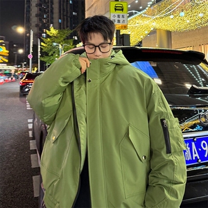 堆堆袖棉衣男冬季新款港风宽松连帽棉服学生面包服MF9006-P95图片