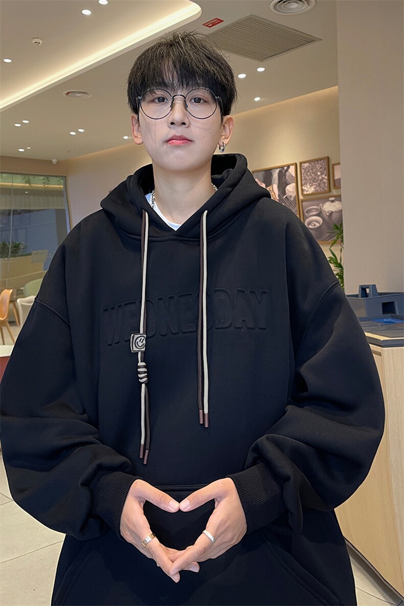 抖音品质港风重磅工艺加绒潮流立体钢印字母卫衣LMWY03JR-P60,男装卫衣,电商B325