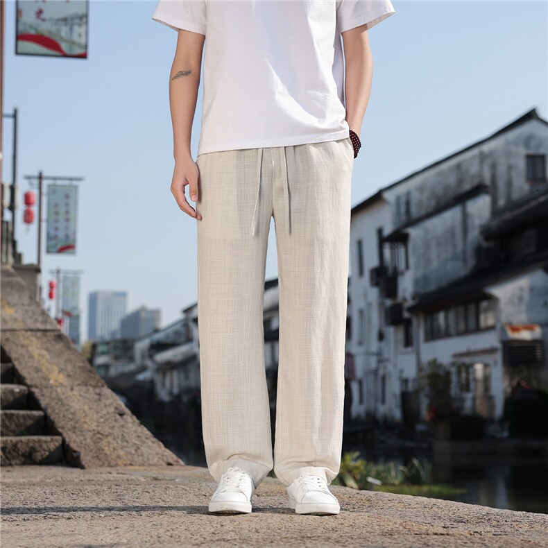 2026夏季新款宽松大码纯色休闲风男装天丝休闲裤K2611，男装休闲裤，电商A008