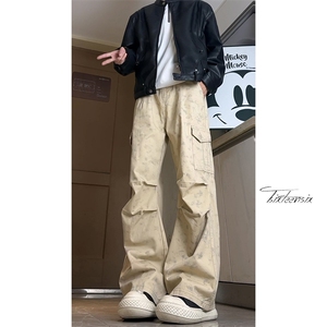 扎染工装裤男春季阔腿直筒宽松运动休闲裤A166-NA5305-特P45控79图片