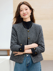 现货2025秋装新款时尚简约百搭气质上衣外套女，女装短外套，时尚风爆