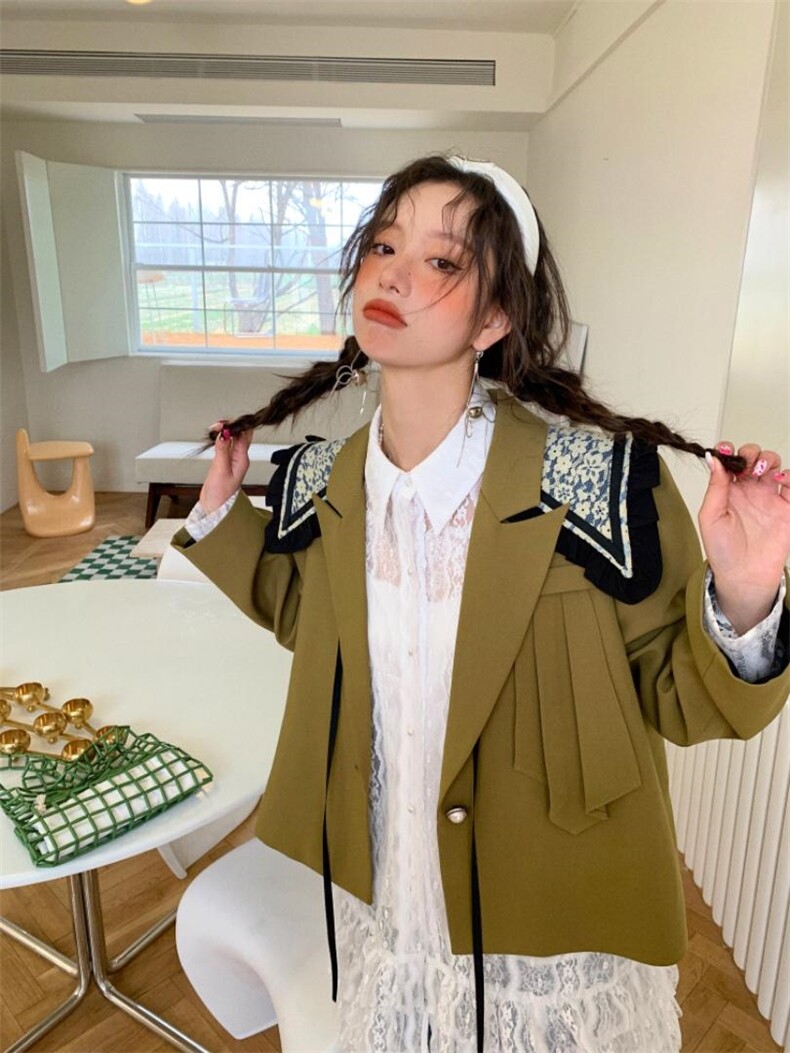 俏皮姜黄西装外套，女装西装，YOUER DENG