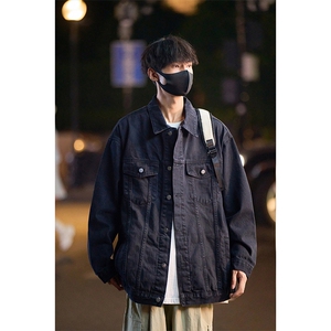 2025秋季港风高品质重磅男士纯色牛仔夹克外套男JK741-P6898图片