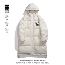 白鸭绒白底22冬季新款字母印花加厚长款连帽羽绒服YR1505P245K298，男装羽绒服，电商A247-1