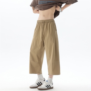 8XL-M七分裤男款夏季冰丝薄款休闲裤子宽松大码7分短裤QK27001P40图片