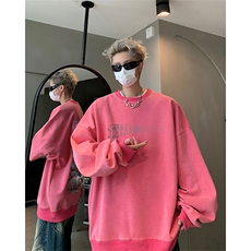 男装卫衣美式复古宽松长袖t恤水洗做旧体恤XZ514-2-SX2223-P58，男装T恤，星座514-2(原B239)