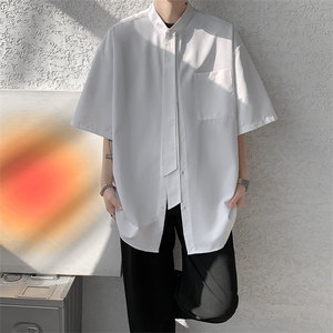 明星私服学院风条纹衬衫搭配可拆卸领带英伦风条纹打底衬衫P38,爱的迫降私服穿衣搭配图片
