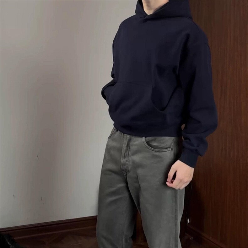 抖音得物二开26春装美式高街短款廓形连帽卫衣男女外套LM01,女装短外套,电商A486-1