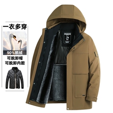 2025新款【可拆卸内胆】90白鸭绒连帽羽绒服外套男90绒新标，男装羽绒服，星座505-2（原电商A260-1)